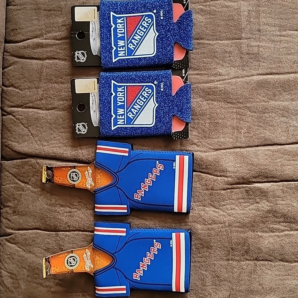 Rangers NY NHL bottle and can koozies